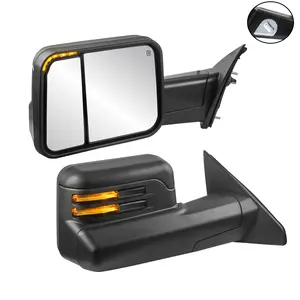 Black Power Heated Flip Up Tow Mirrors For 2019-2022 Ram 1500 2pcs Car Truck Automotive Vehicle