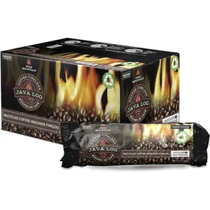 Pine Mountain Java-Log Firelogs — Cozy Coffee-Scented, Long-Burning, Indoor & Outdoor (4 Pack)