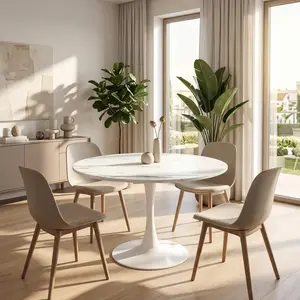 Alpine 24" Round Dining Table with Tulip Pedestal Base