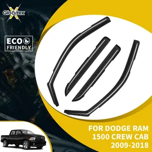 In-Channel Inside Window Visors Sun Rain Guards Vent for Dodge Ram 1500 2500 3500 Crew Cab 2009-2018, Mount Wind Deflectors, 4PCS