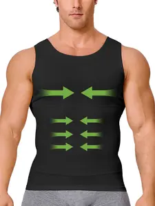 Men's Shapewear Vest, All-Day Wear, Work Life Sports, Inner Layer Shirt Enhancer, Waist Protection, Simple Design, Long-Term Use, Shaping Vest