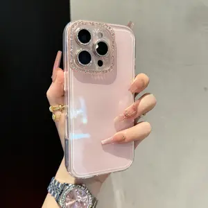 High-end stylish diamond lens case suitable for iP17Promax, iP16Promax/15Pro/14/13/12, simple and sophisticated full-coverage anti-drop protective cover