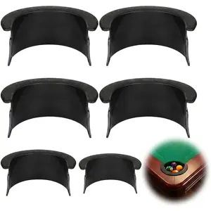 6 Pcs Pool Table Pocket Liners, Black Plastic Billiard Pocket Replacement Inserts Set, Pool Table Accessories for Home and Bar Maintenance