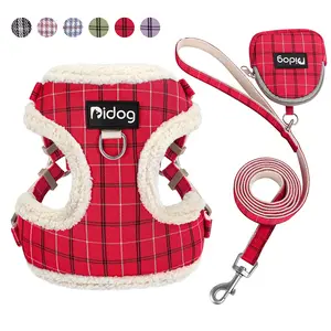 Adjustable Nylon Dog Harness Set for Autumn Winter, Warm Pet Chest Strap for Medium Dogs & Cats, Outdoor Use, Comfortable Fit, No Tangle Leash