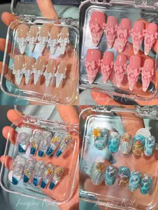 Imagine nails ｜Moving nail art｜Flowing Silk nail art｜ Handmade Press on nails | Reusable | Salon Quality,Long Lasting,Unique Design | Give  rings