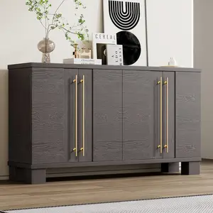 ARCH TREXM Sideboard Buffet Cabinet with Storage, Wood Sideboard with Adjustable Shelves and Gold Handles for Kitchen, Dining Room and Living Room (Taupe)
