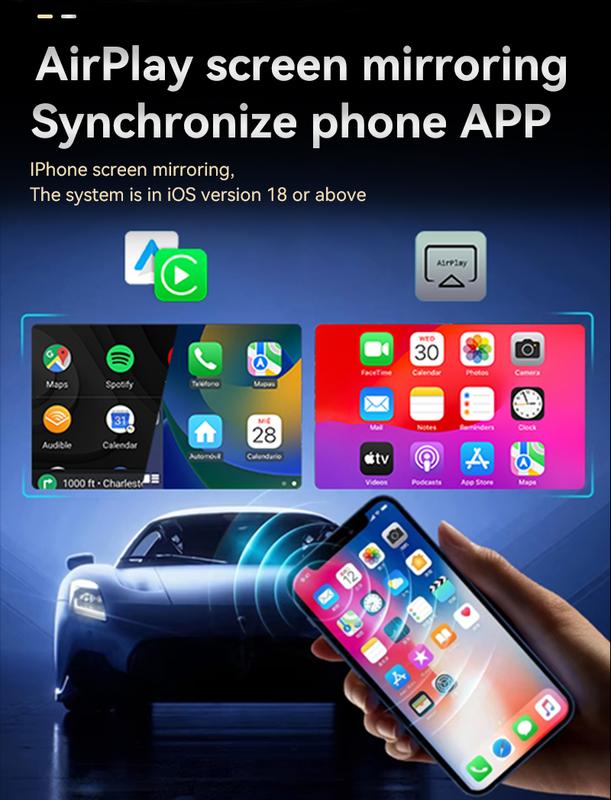 Relativelk 2025 Upgraded Mini Wireless CarPlay & Android Auto Adapter Plug & Play 2-in-1 with 2.4/5GHz WiFi & Bluetooth 5.0 Fast Stable Connection for iPhone/Android Colorful