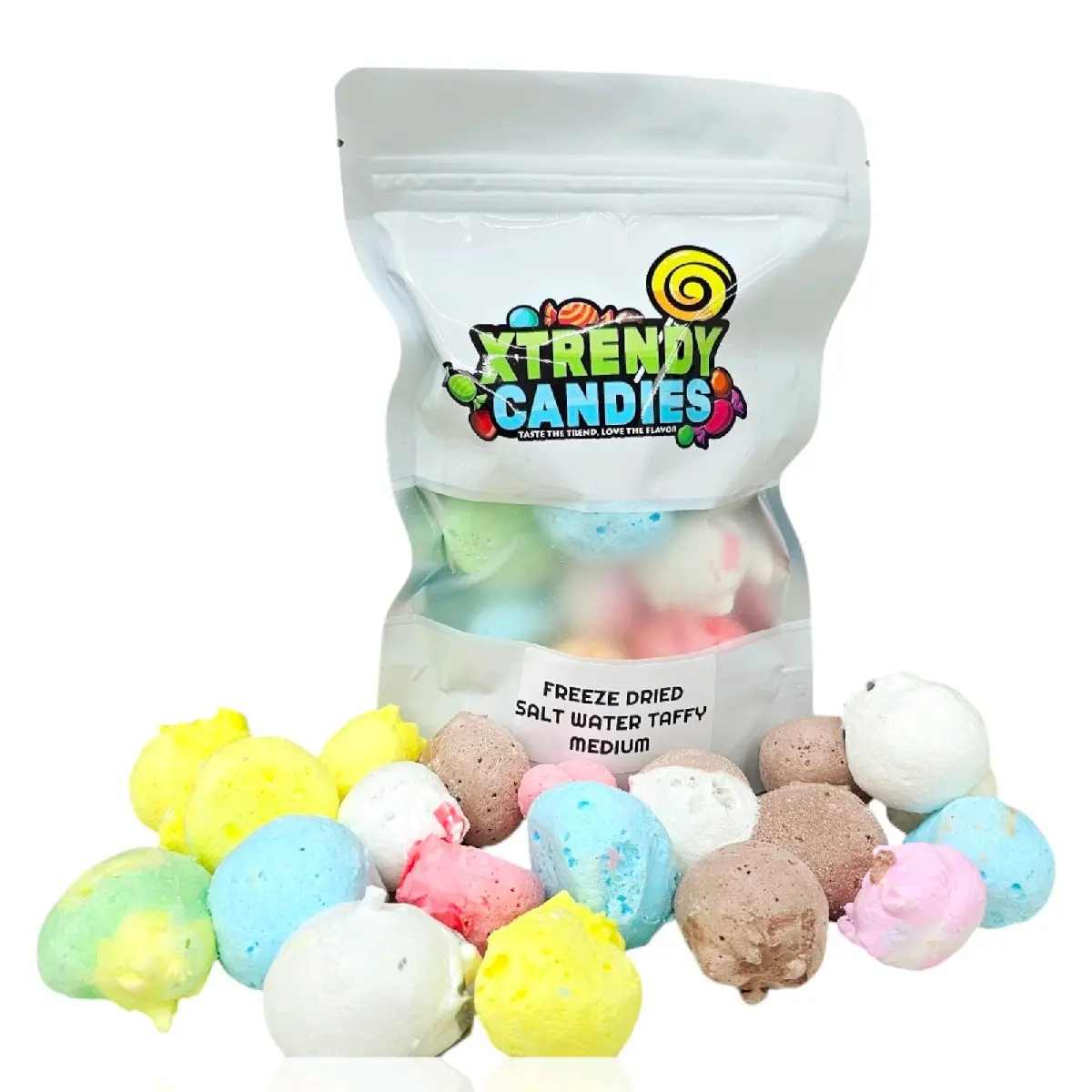 Xtrendy Candies Freeze dried Salt Water Taffy Crunch Candy Viral