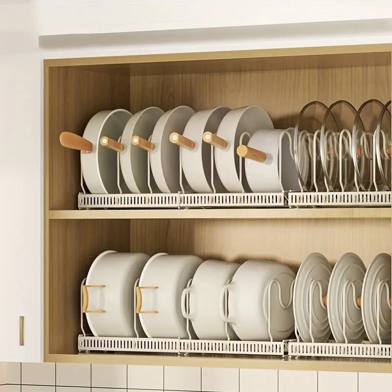 13 Shelves Metal Cookware And Kitchen Utensil Storage Rack, Extendable Storage Rack, Kitchen Cabinet Storage Shelf, Suitable for Kitchen Tabletop, Cabinet, Sink, Quick Access, Standing Shelf