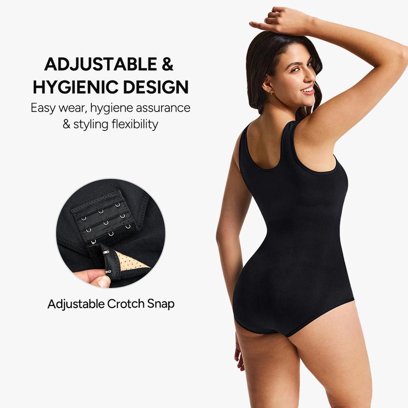 | Buy 1 Get 1 Free | Nebility 2 Piece Women's Seamless Round Neck Shapewear Bodysuit, Comfortable Basic Minimalist Womenswear for Daily Wear with Cinched Waist Affordability Blue