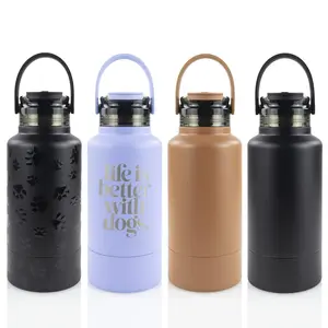 Hydro Hound 32oz Powder Coated Tumbler Double Wall Vacuum Insulated BPA Free Drinkware with Laser Engraving Friendly Lid & Collapsible Bowls