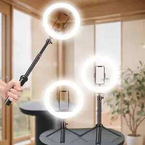 10 Inch Selfie Light Holder, Portable Adjustable Selfie Ring Fill Light with Tripod Stand, USB Powered Mobile Phone Selfie Ring Light for Makeup, Live Streaming & Vlog, Mobile Phone Accessories
