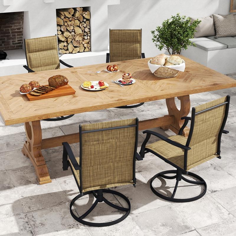 Outdoor Patio Swivel Dining Chairs Set of 2/4, 360 Swivel and All Weather Rocking Chair with Padded Textilene Mesh Fabric and Rust Proof Steel Frame, 400 Lb. Capacity, Grey Outdoor Patio Swivel Dining Chairs Set of 2/4, 360 Swivel and All Weather Rocking Chair with Padded Textilene Mesh Fabric and Rust Proof Steel Frame, 400 Lb. Capacity, Grey