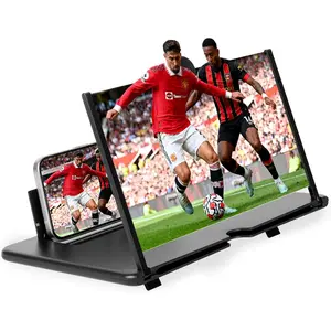 Mobile Phone Magnifier Screen,2026    Magnifier Projector Screen Enlarger for Movies,Videos,Gaming and Travel,Foldable Phone Stand with Screen Amplifier,Supports  Smartphones (Black, 12inch)