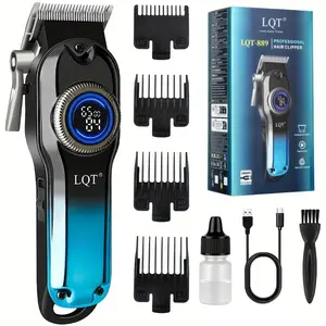 LQT Blue Professional Hair Clipper, Rechargeable Precision Foil Trimmer, Single Piece Set with Limited Edition Combs, Suitable for Home and Salon Use, Ideal Holiday & Christmas Gift