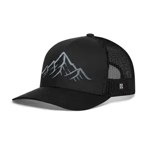 Mountain Range Trucker Hat  |  Black Outdoors Snapback