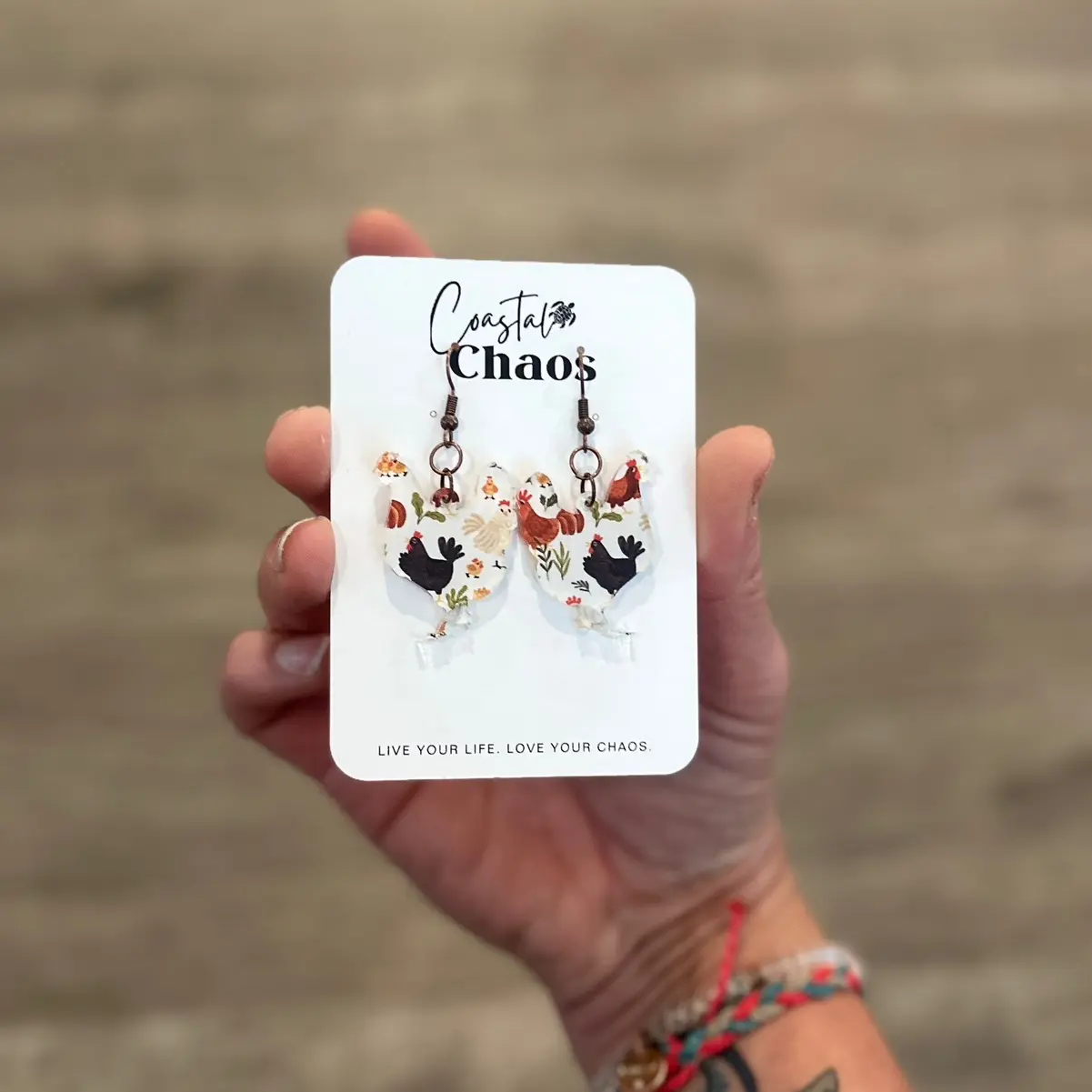 Chicken shaped earrings