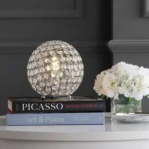 JONATHAN Y Gemma Acrylic/Metal LED Table Lamp , for bedroom, living room, foyer, hallways, dining room, dorms