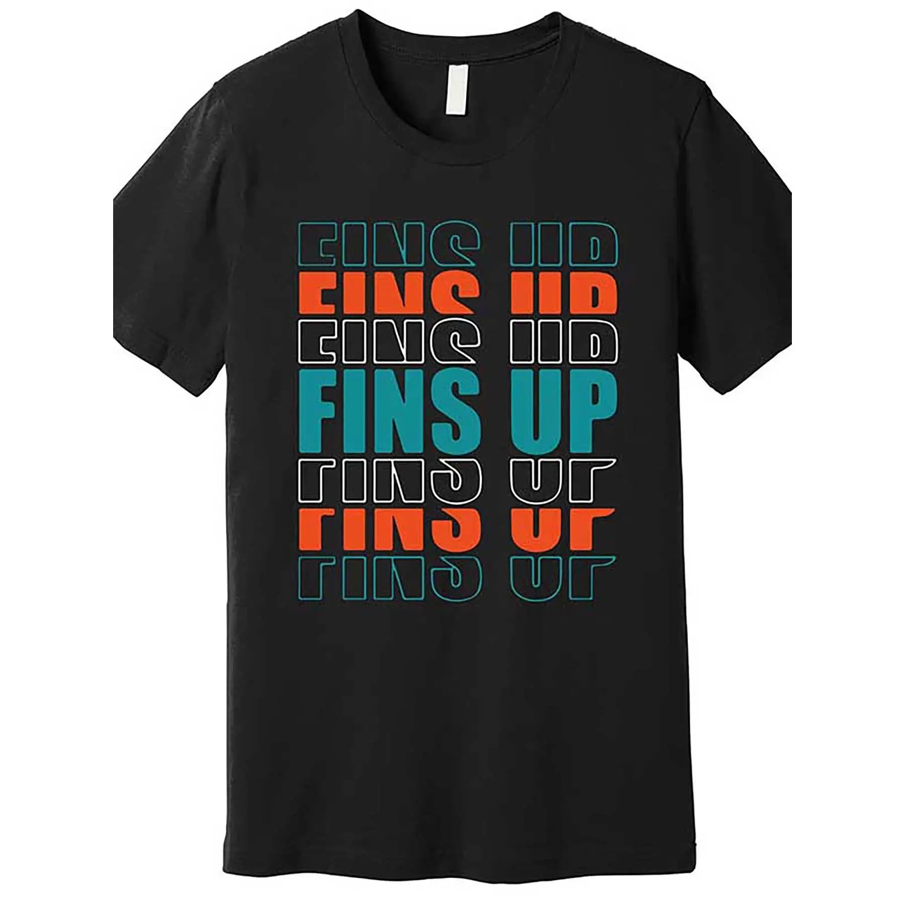 Dolphins Fins Up Gift For Miami Fan Sport Premium T-Shirt 603450 funny Men’s Short Sleeve Graphic T-shirt Collection black TT2 Made in USA