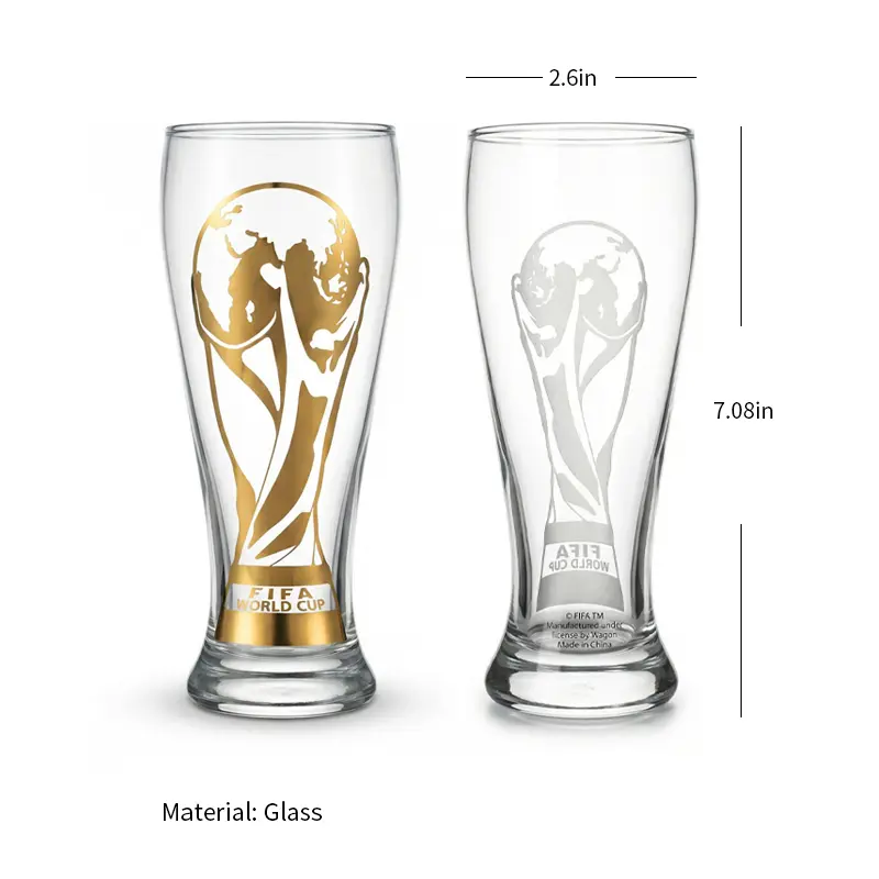 FIFA WORLD CUP 2026 】Official 11oz Trophy Pilsner Beer Glass