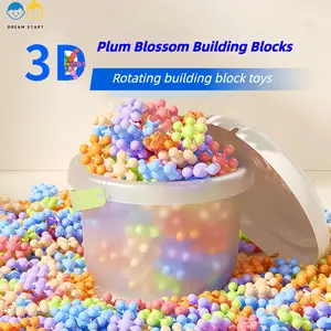 3D Plum Blossom Interlocking Building Blocks, Montessori STEM Educational Toys for Kids Toddlers, Sensory Play Fine Motor Skills Creative Building Toys, Perfect Birthday Christmas Gift for Boys Girls Ages 3+