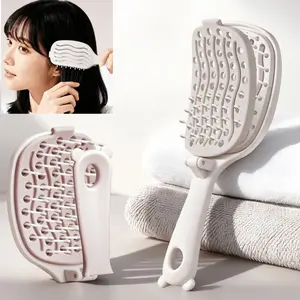 Portable Women's Comb with Cleaning Pad, Foldable Bone Brush, Suitable for All Hair Types, Travel/business/office Use