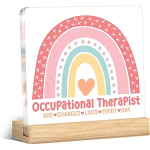 Occupational Therapist Gifts for Women, Acrylic Desk Plaque Sign for Therapy Office Decor, Thank You Gift for Occupational Therapists