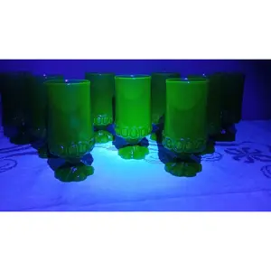 Uranium Franciscan Madeira Citron Green Glass Goblets (Set of 6)