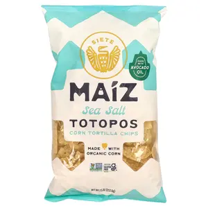Siete Maiz Totopos Corn Tortilla Chips, Sea Salt, 7.5 oz (212.6 g)