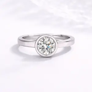 Mae Silver Moissanite Ring S925 0.5/ 1.0 CT - Round Cut - Lore Jewelry