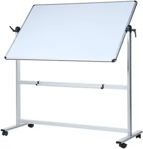 Double-Sided Magnetic Mobile Whiteboard 50 x 36 Inches Aluminium Frame and Stand