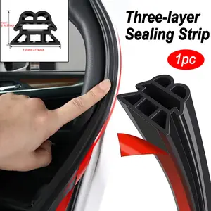 5m/10m Car Door Rubber Seal Strip, Three-Layer Sealing Strip, Rubber Protection Strip, Trunk Hood Soundproofing Seal for Cars
