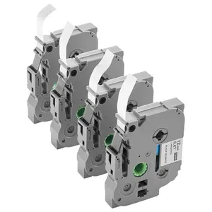 VEVOR Label Maker Tape,  4 Pack, 0.47 in / 12 mm Black on White Label Maker Refills Compatible for Various Types of Brother P-Touch Labelers, Durable & Long-lasting, Replacement for Letra Tag TZe-231