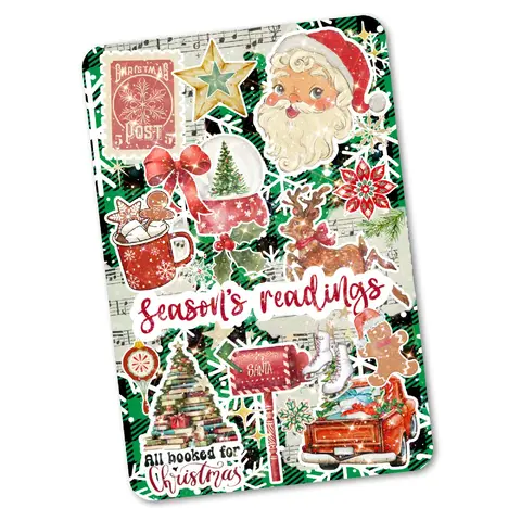 Vintage Green Christmas Cardstock Case Insert for Kindle | Smutty Book Lover Gift | Bookish Stickers for E-Reader | Booktok Sticker