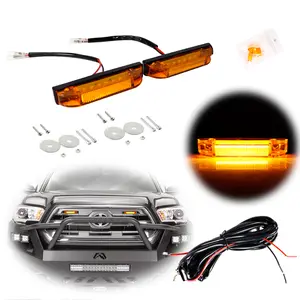 2PCS Brand new and quality Amber LED Center Grille DRL Running lamps Light Lamps For 2012 2013 2014 2015 Toyota Tacoma