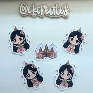 Kawaii Khmer Sticker 5-Pack