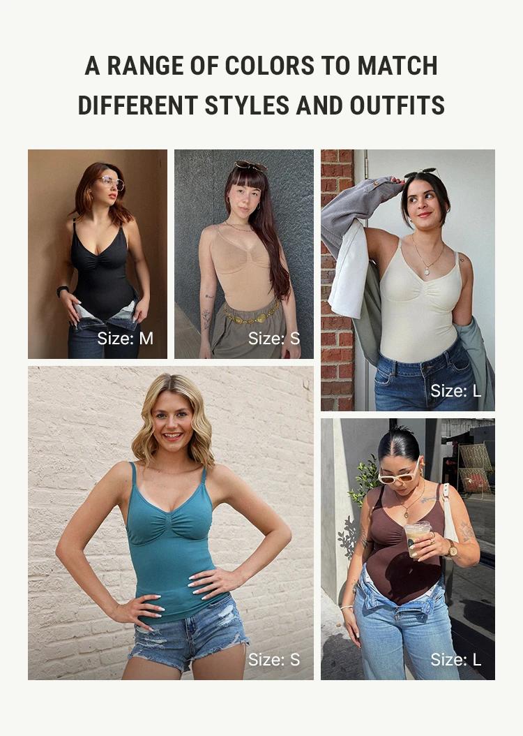 FeelinGirl Camisole Tops Womens Shapewear Tank Top Tummy Control Cami Tanks Seamless  Womenswear Spaghetti Strap Underwea Basic Comfort Springtok SpringStatements
