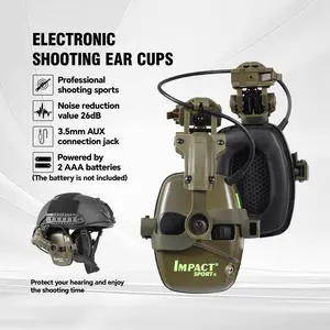 ARM NEXT Unisex Helmet-Style Electronic Noise Cancelling Earmuffs, Ear Protectors with NRR26DB Rating, Sound Pickup, Amplification, Gunshot Protection for Hunting, Military Tactics