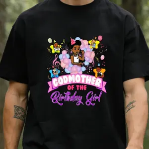 Godmother Gracie'S Corner Birthday T- Shirt- Cute Party Graphic Tee with Balloons, Confetti & Godmother of The Birthday Girl Text- Soft Breathable Fabric for Women'S Birthday Outfits, Godmother.Png