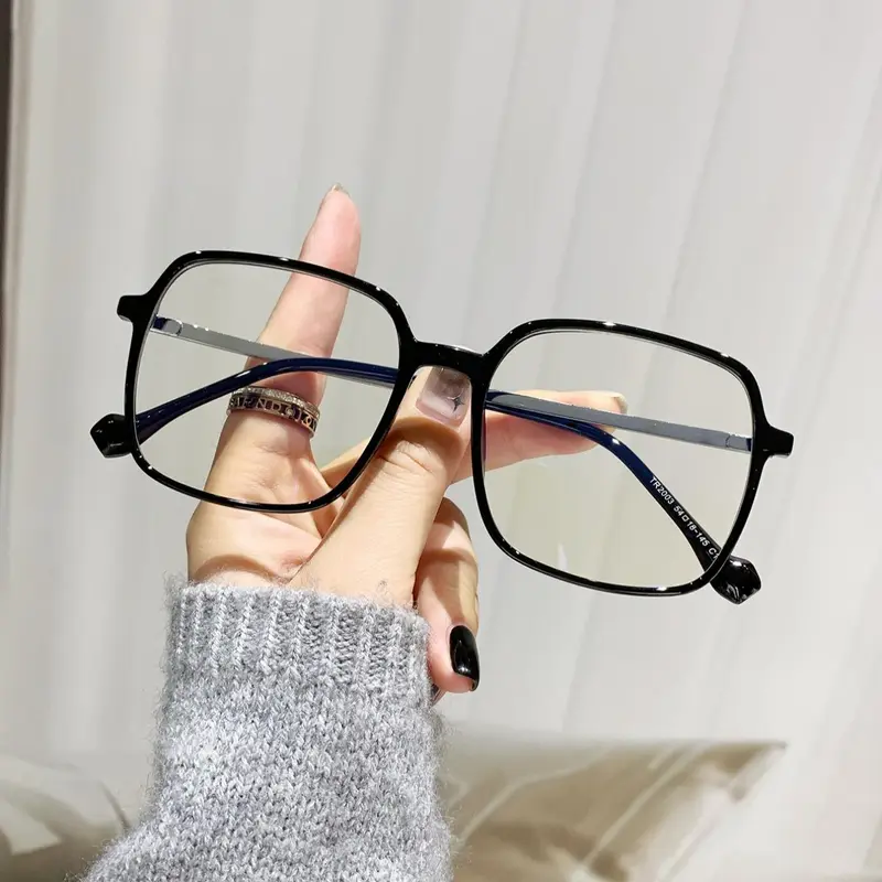 Women's Cute Square Frame Eyeglasses, Casual Trendy Anti-blue Light Eyeglasses for Everyday Use, Fashion Accessories for Women & Girls, Square Frame Eyewear, Stylish Glasses, Trendy Square Frames, Fashion Accessory Eyewear