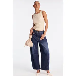 Ciao Bella Barrel Leg Jeans - Dark Wash