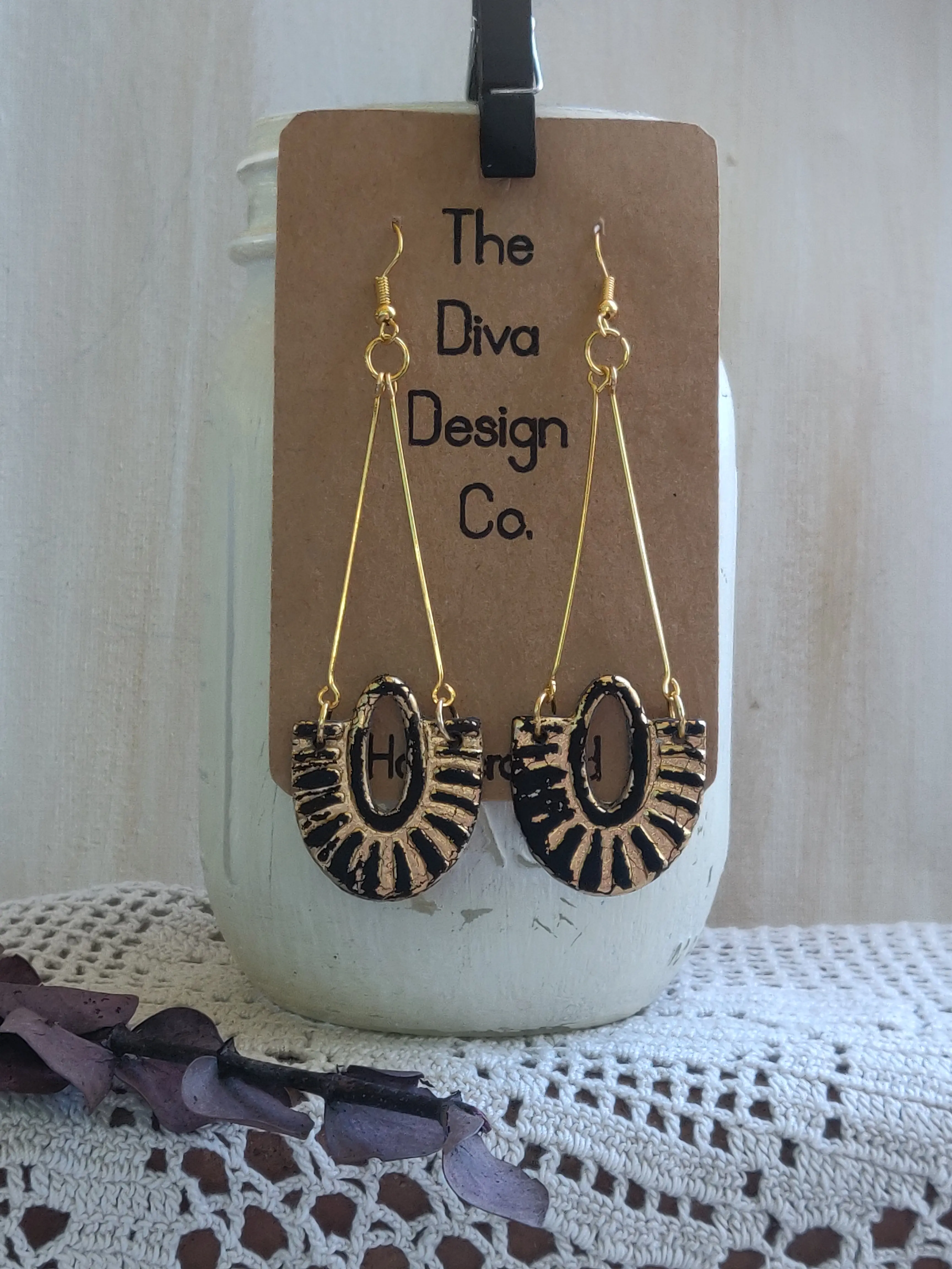 The Black Eclipse Polymer Clay Dangle Earring