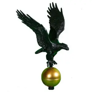 212 MAIN FP-2-SB Small Satin Black Aluminum Flagpole Hand Ornament - Eagle Topper, Home Decoration Accessory for Indoor Outdoor Boating Sports & Outdoor Use, Ornaments