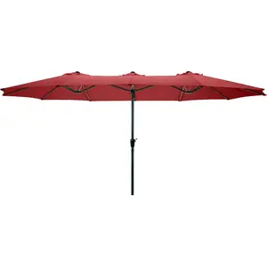 Pure Garden Extra Large Outdoor Umbrella 15 Ft Double Shade