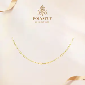 [3mm by 17.7inches Paperclip Necklace]【FOLYSTUY (Y133)】Paperclip Chain Link Necklace for Men & Women Elegant Evening Accessory