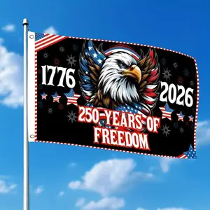 1pc 250th Anniversary American Flag 3x5 Feet, Commemorating 1776-2026 with Bald Eagle & USA Design, Durable Outdoor Decor for Independence Day