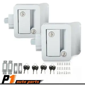2x Fit For RV Entry Door Lock Latch Key Handle Deadbolt Camper Cargo Trailer New