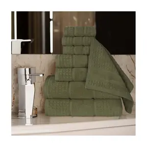 Superior Soft Zero Twist Cotton Waffle Honeycomb 8PC Towel Set