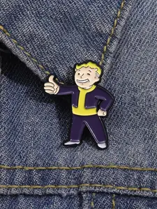 Fallout Character Enamel Pin, Durable Metal Pins, Thumbs Up Boy Alloy Brooch for Casual Fashion, Versatile Backpack Badge for All Seasons, Fashion Accessory, Men Accessories