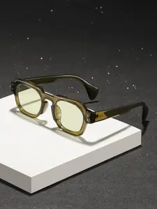 Unisex Vintage Square Frame Tinted Lens Sunglasses, Trendy Casual Sunglasses for Everyday Use, Fashionable Sunglasses, Fashion Accessories for Outdoor Activities